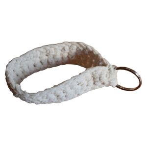 Handcrafted Cream Crochet Keychain Accessory